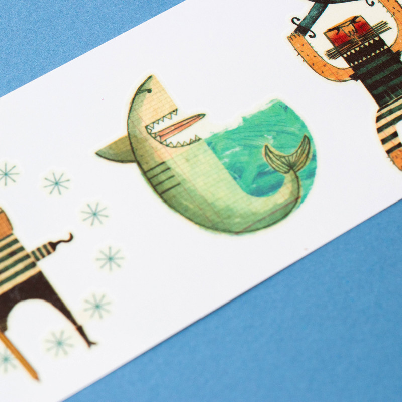 10 calcomanías de aventuras piratas